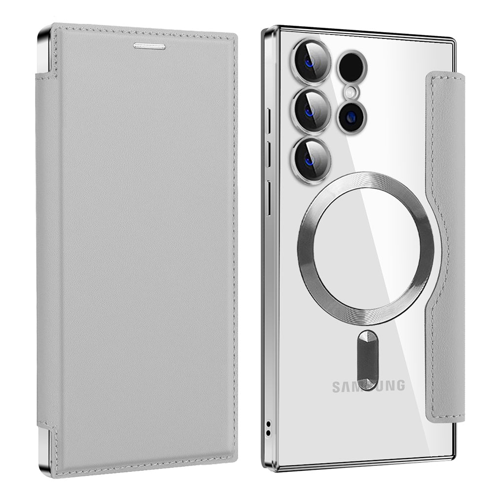 MagSafe-kuori Samsung Galaxy S24 Ultra S928:lle, Techsuit, SmartMag Book, Harmaa