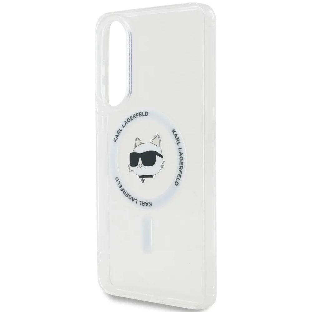 MagSafe Case for Samsung Galaxy S25 Edge S937, Karl Lagerfeld, IML Choupette's Head, White