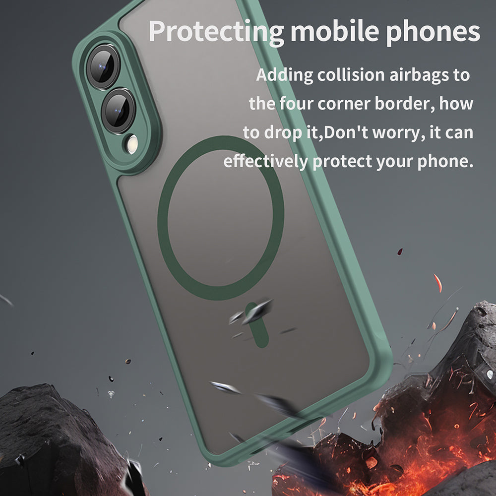 MagSafe Case for Samsung Galaxy S25 Edge S937, Techsuit, HaloFrost II, Green