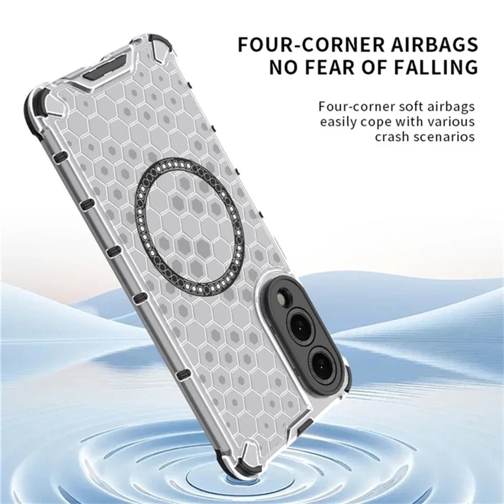 MagSafe-kuori Samsung Galaxy S25 Edge S937:lle, Techsuit, HoneyComb Shield, Valkoinen