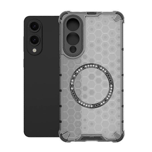 MagSafe-kuori Samsung Galaxy S25 Edge S937:lle, Techsuit, HoneyComb Shield, Musta