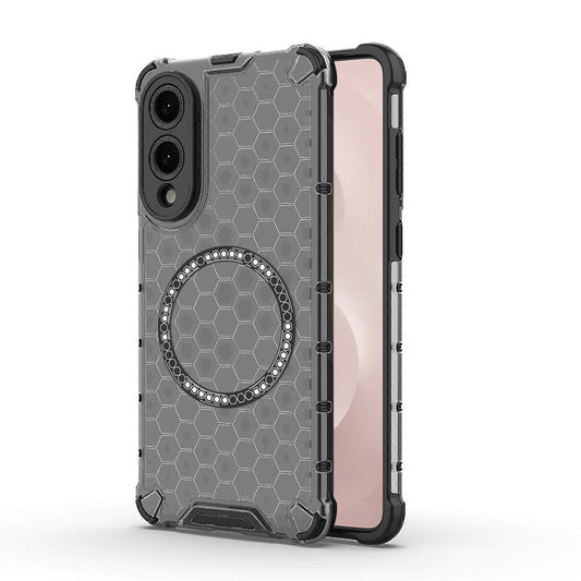 MagSafe-kuori Samsung Galaxy S25 Edge S937:lle, Techsuit, HoneyComb Shield, Musta
