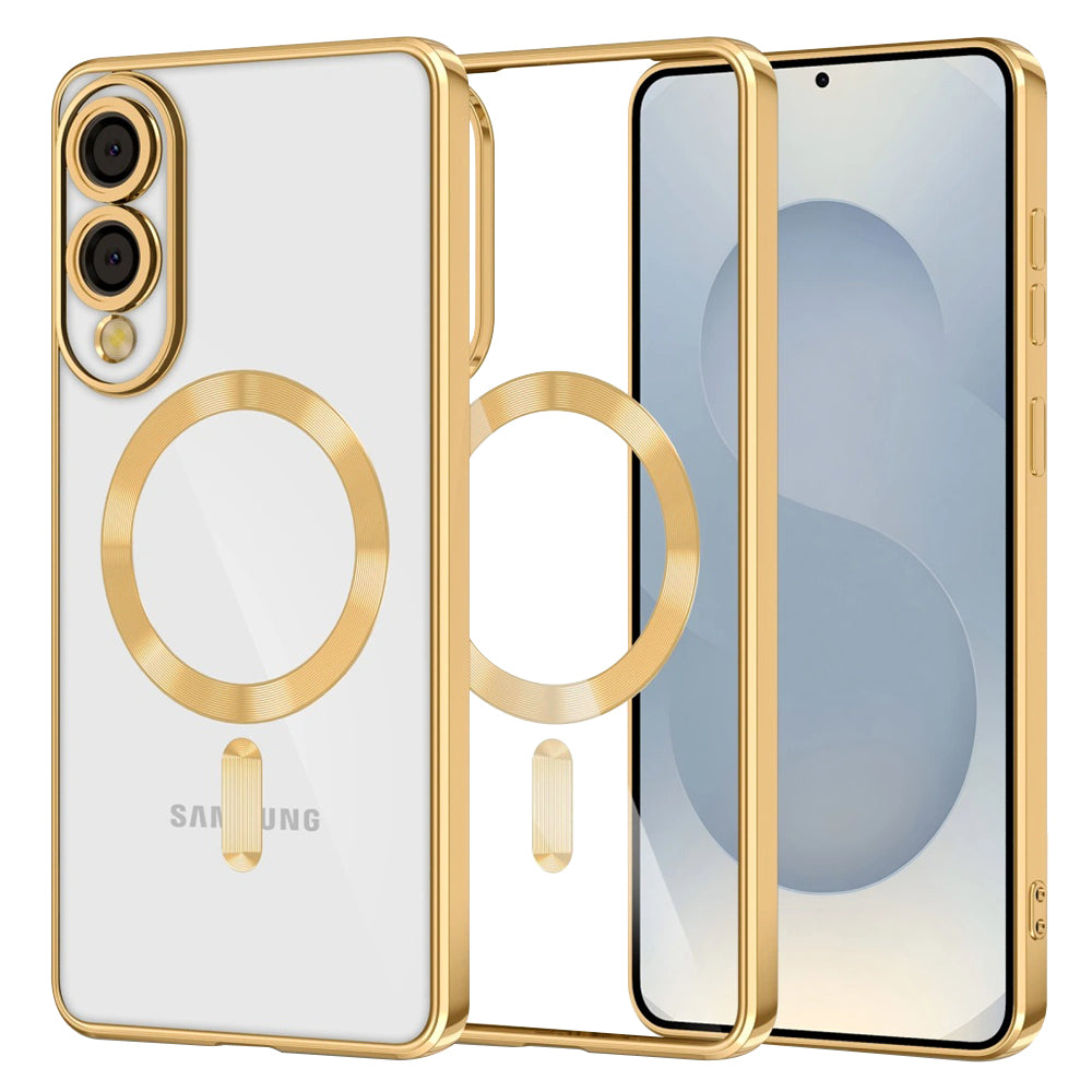 MagSafe-kuori Samsung Galaxy S25 Edge S937:lle, Techsuit, Luxury Crystal, Kultainen