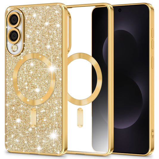 MagSafe-kuori Samsung Galaxy S25 Edge S937:lle, Techsuit, Luxury Glitter, Kultainen