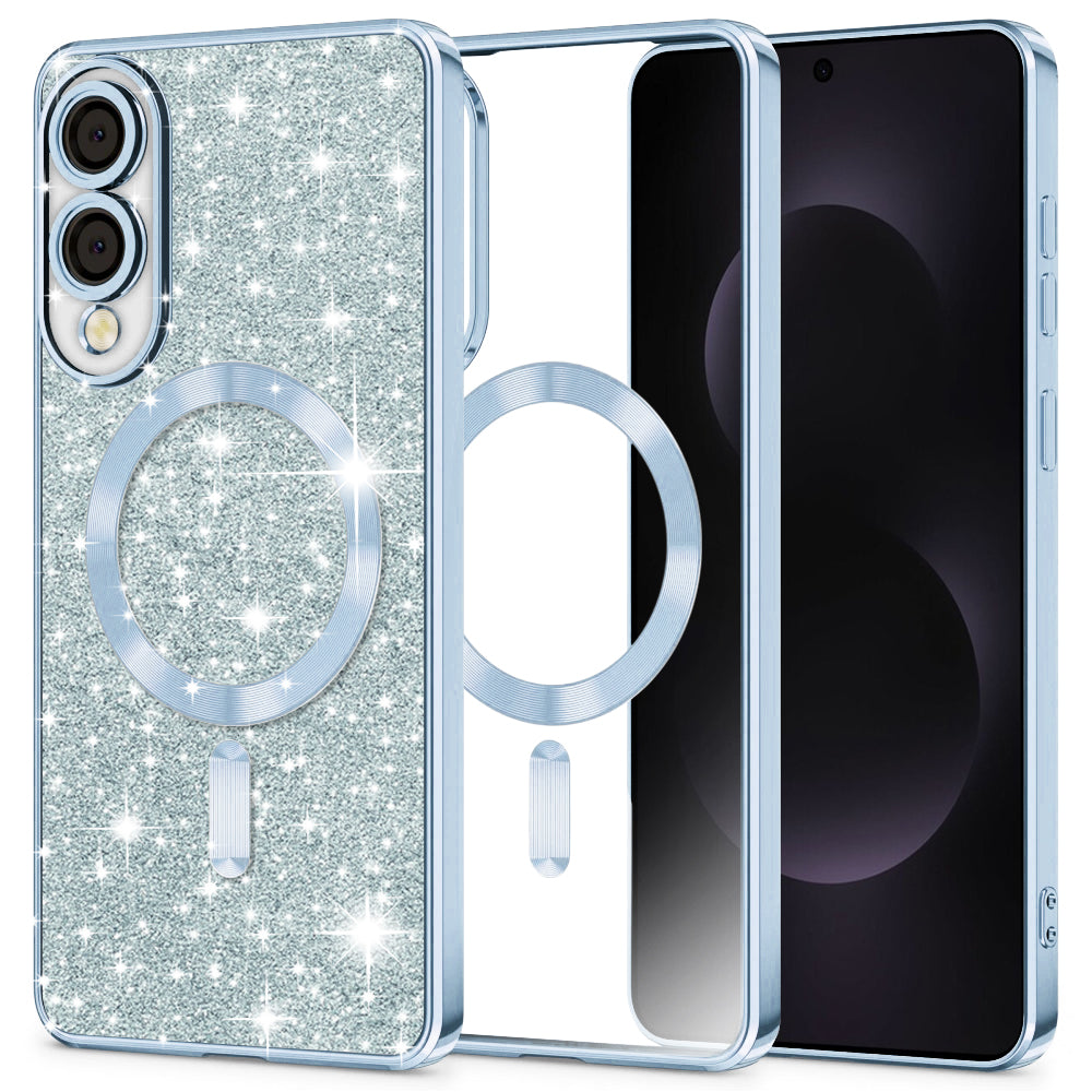 MagSafe-kuori Samsung Galaxy S25 Edge S937:lle, Techsuit, Luxury Glitter, Bleu