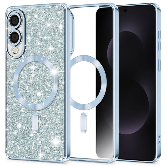 MagSafe-kuori Samsung Galaxy S25 Edge S937:lle, Techsuit, Luxury Glitter, Bleu