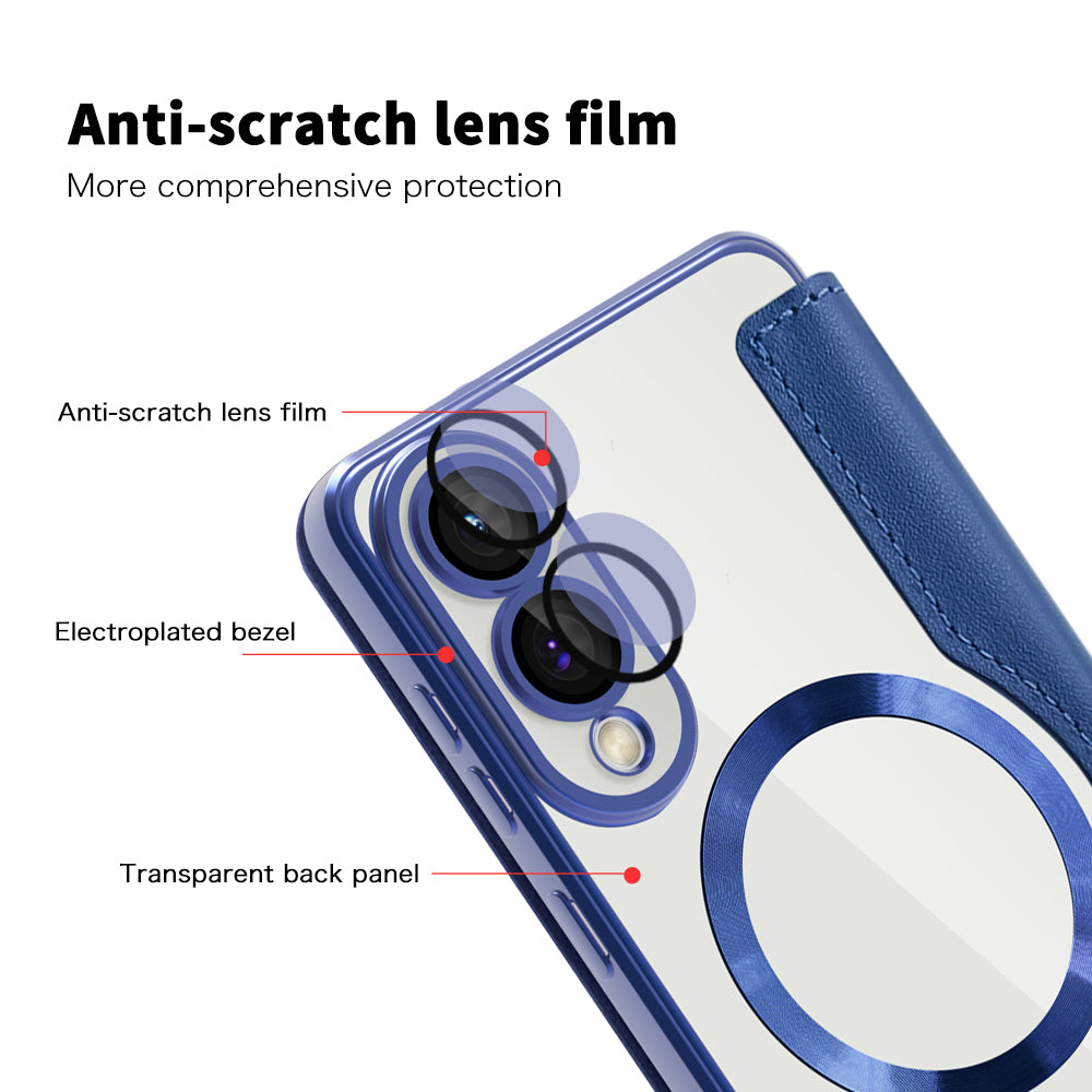 MagSafe-kuori Samsung Galaxy S25 Edge S937:lle, Techsuit, SmartMag Book, Sininen