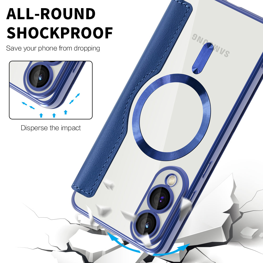 MagSafe-kuori Samsung Galaxy S25 Edge S937:lle, Techsuit, SmartMag Book, Sininen