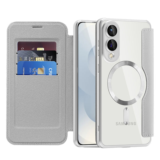 MagSafe-kuori Samsung Galaxy S25 Edge S937:lle, Techsuit, SmartMag Book, Harmaa