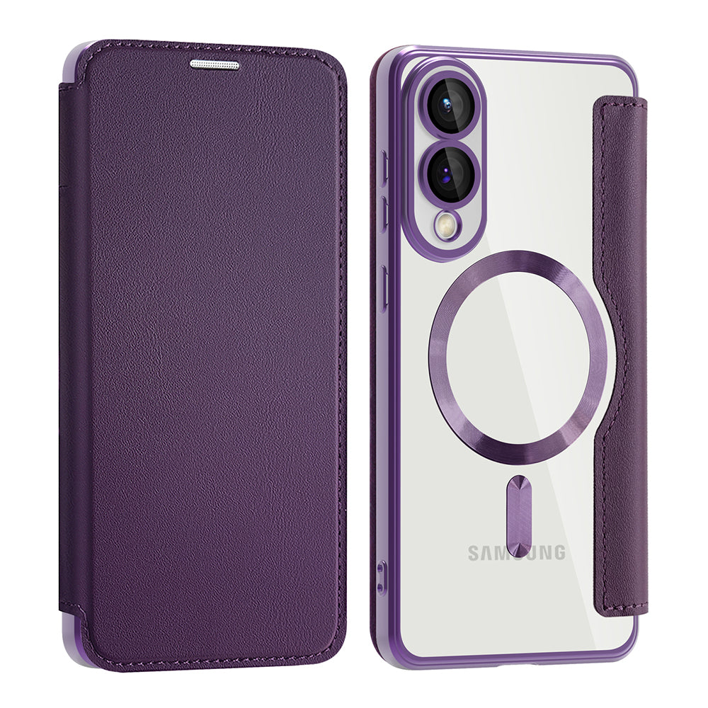 MagSafe-kuori Samsung Galaxy S25 Edge S937:lle, Techsuit, SmartMag Book, Violetti