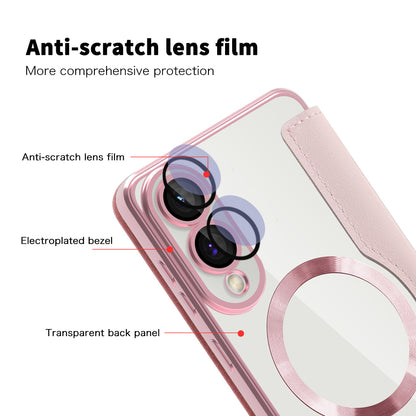 MagSafe-kuori Samsung Galaxy S25 Edge S937:lle, Techsuit, SmartMag Book, Vaaleanpunainen