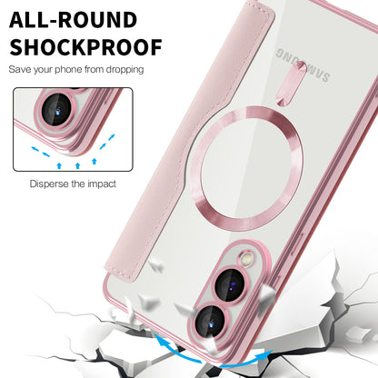 MagSafe-kuori Samsung Galaxy S25 Edge S937:lle, Techsuit, SmartMag Book, Vaaleanpunainen