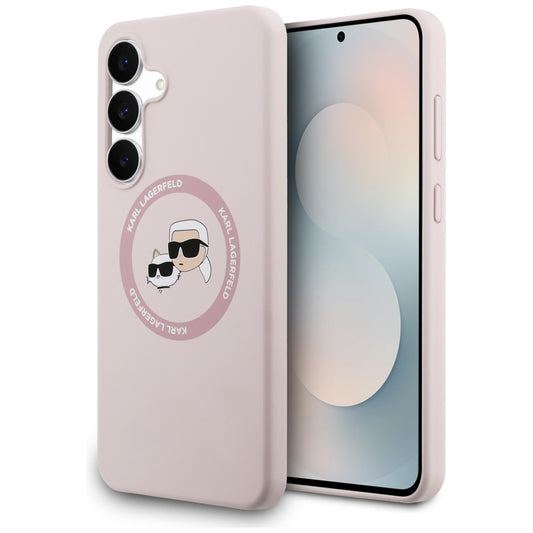 MagSafe-kotelo Samsung Galaxy S25 FE:lle, Karl Lagerfeld, Silicone Karl & Choupette's Heads, Pinkki