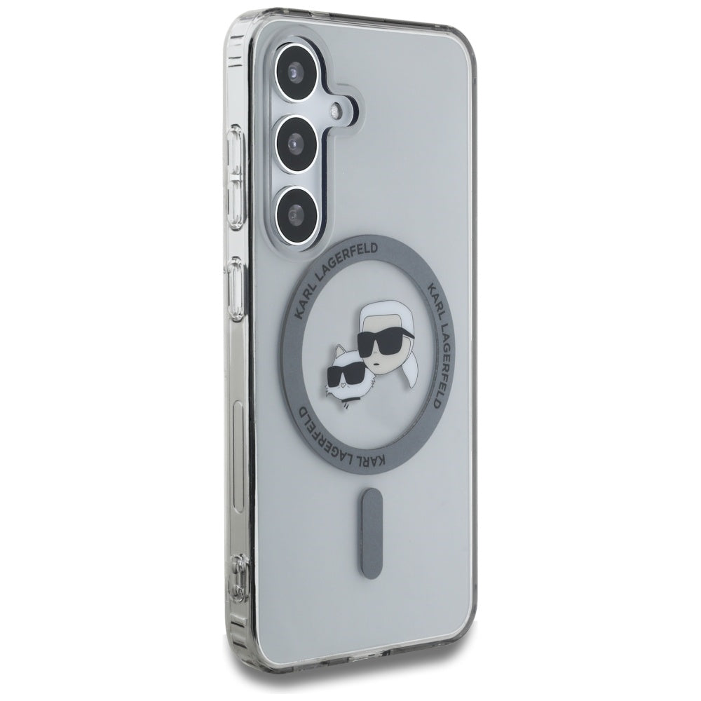 MagSafe-kotelo Samsung Galaxy S25+ S936:lle, Karl Lagerfeld, IML Metal Karl & Choupette's Heads, Musta