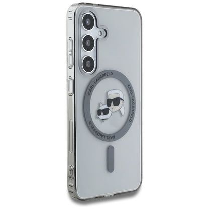 MagSafe-kotelo Samsung Galaxy S25+ S936:lle, Karl Lagerfeld, IML Metal Karl & Choupette's Heads, Musta