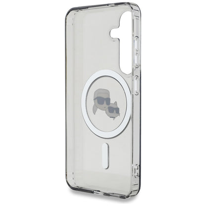 MagSafe-kotelo Samsung Galaxy S25+ S936:lle, Karl Lagerfeld, IML Metal Karl & Choupette's Heads, Musta