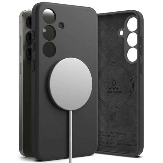 MagSafe-kotelo Samsung Galaxy S25+ S936:lle, Ringke, Silikoni, Musta