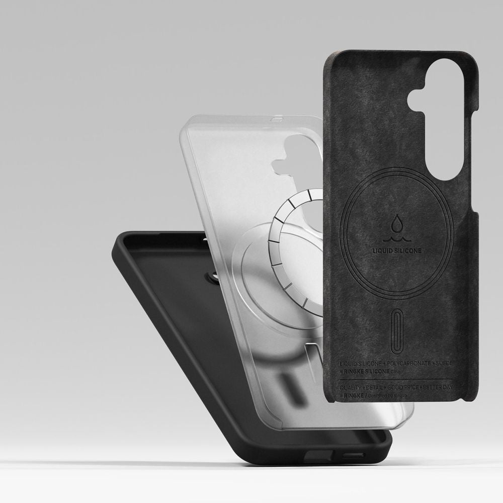 MagSafe-kotelo Samsung Galaxy S25+ S936:lle, Ringke, Silikoni, Musta