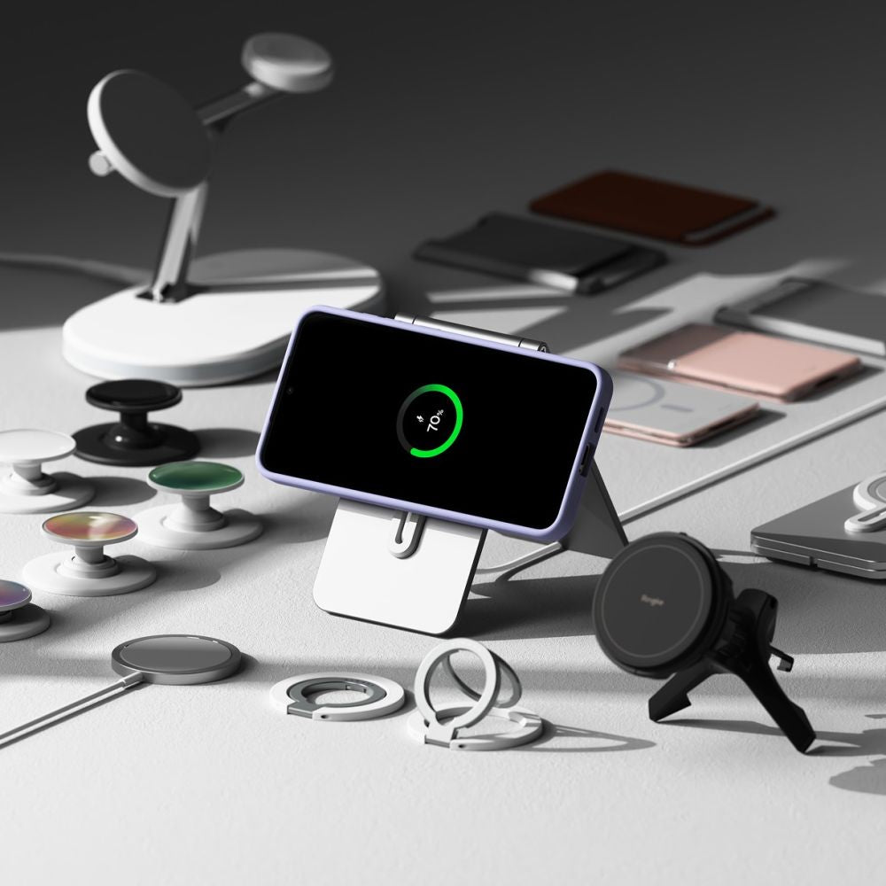 MagSafe-kotelo Samsung Galaxy S25+ S936:lle, Ringke, Silikoni, Musta