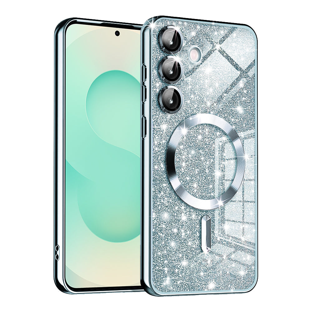 MagSafe-kuori Samsung Galaxy S25+ S936:lle, Techsuit, Luxury Glitter, Bleu