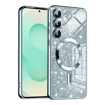 MagSafe-kuori Samsung Galaxy S25+ S936:lle, Techsuit, Luxury Glitter, Bleu