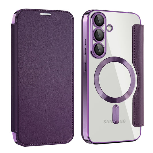 MagSafe-kuori Samsung Galaxy S25+ S936:lle, Techsuit, SmartMag Book, Violetti