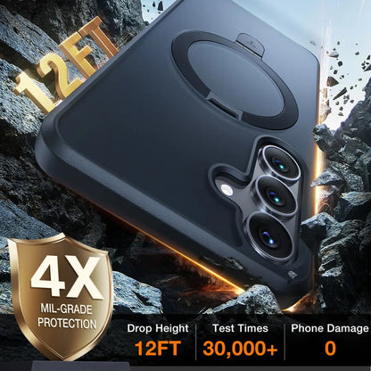 MagSafe-kotelo Samsung Galaxy S25+ S936:lle, Torras, Ostand, Musta