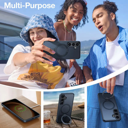 MagSafe-kotelo Samsung Galaxy S25+ S936:lle, Torras, Ostand, Musta