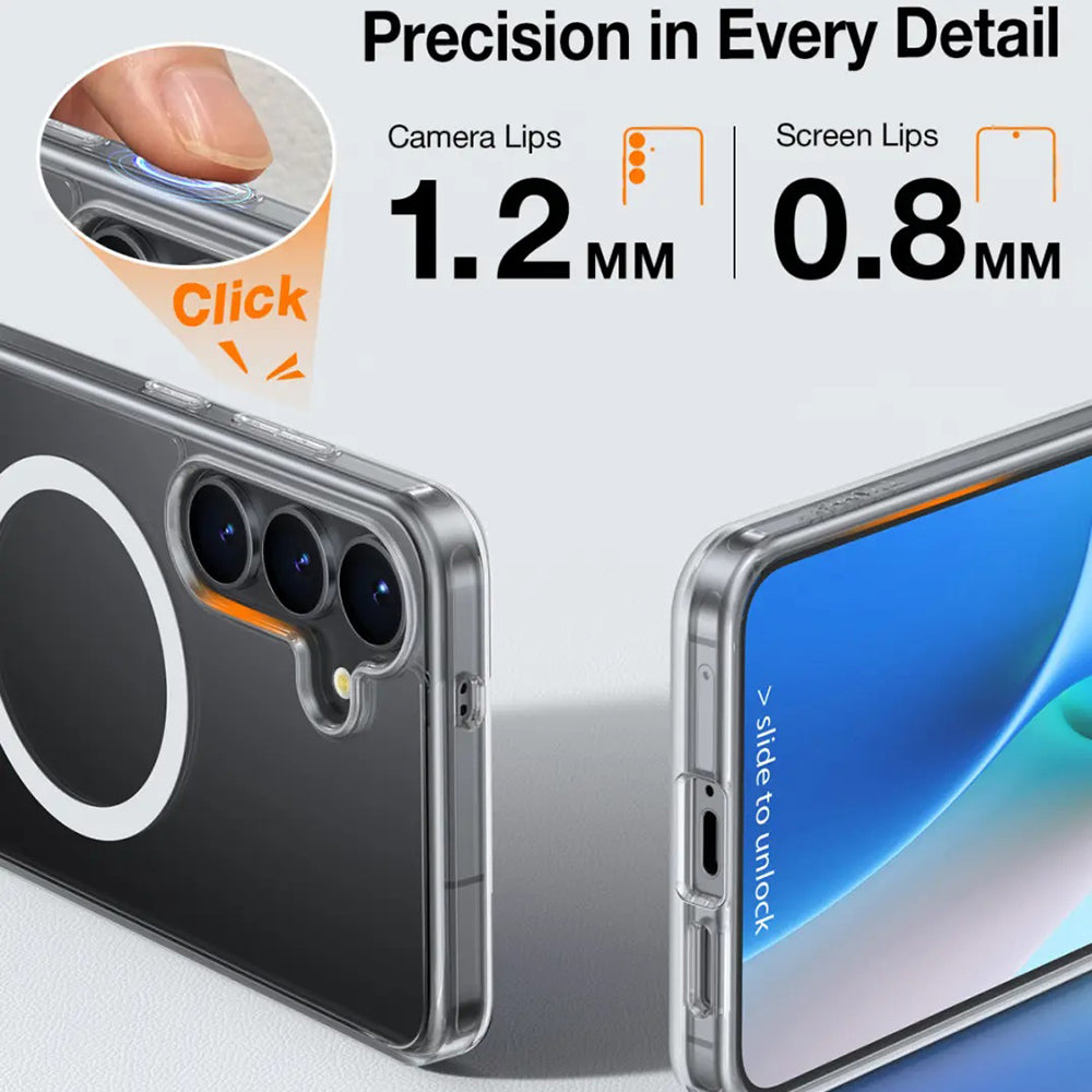MagSafe-kotelo Samsung Galaxy S25+ S936:lle, Torras, Pstand, Läpinäkyvä