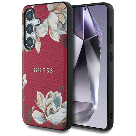 MagSafe-kotelo Samsung Galaxy S25 S931:lle, Guess, Grained Flowers, Fuksia