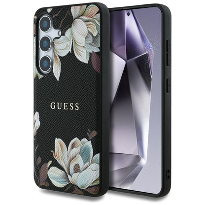 MagSafe-kotelo Samsung Galaxy S25 S931:lle, Guess, Grained Flowers, Musta