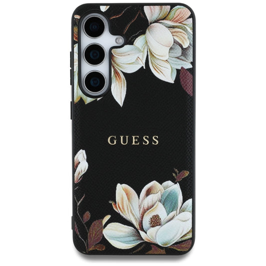 MagSafe-kotelo Samsung Galaxy S25 S931:lle, Guess, Grained Flowers, Musta