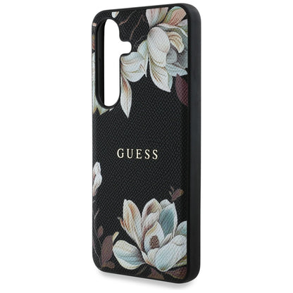 MagSafe-kotelo Samsung Galaxy S25 S931:lle, Guess, Grained Flowers, Musta