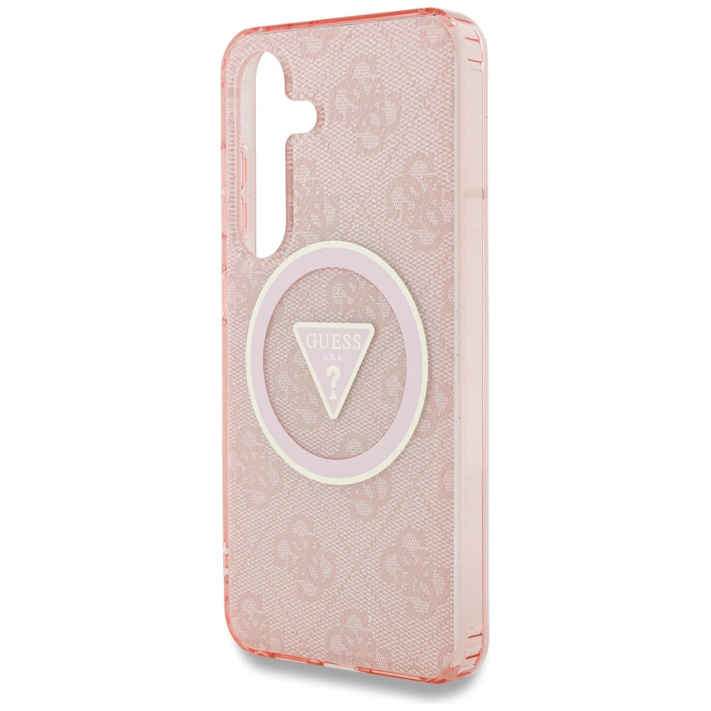 MagSafe-kotelo Samsung Galaxy S25 S931:lle, Guess, IML Glitter 4G Circle Triangle, Pinkki