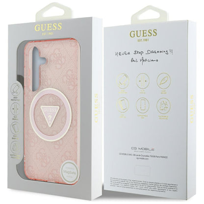 MagSafe-kotelo Samsung Galaxy S25 S931:lle, Guess, IML Glitter 4G Circle Triangle, Pinkki