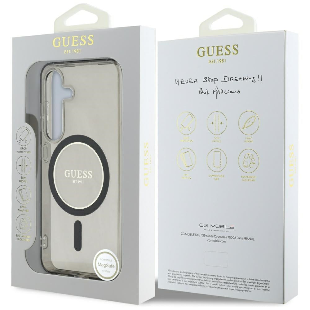 MagSafe-kotelo Samsung Galaxy S25 S931:lle, Guess, IML Glitter Circle, Musta