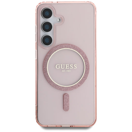 MagSafe-kotelo Samsung Galaxy S25 S931:lle, Guess, IML Glitter Circle, Pinkki