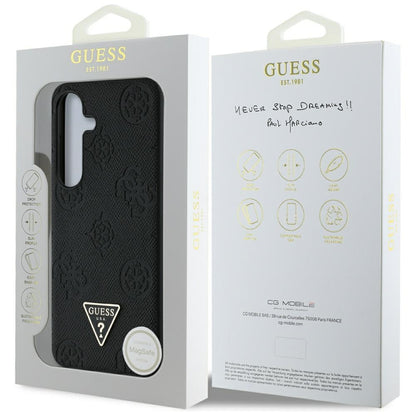 MagSafe-kotelo Samsung Galaxy S25 S931:lle, Guess, Peony Grained Hot Stamp Triangle, Musta