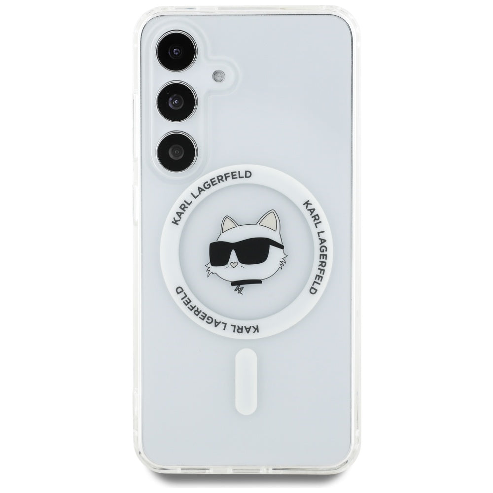 MagSafe-kotelo Samsung Galaxy S25 S931:lle, Karl Lagerfeld, IML Choupette's Head, Valkoinen