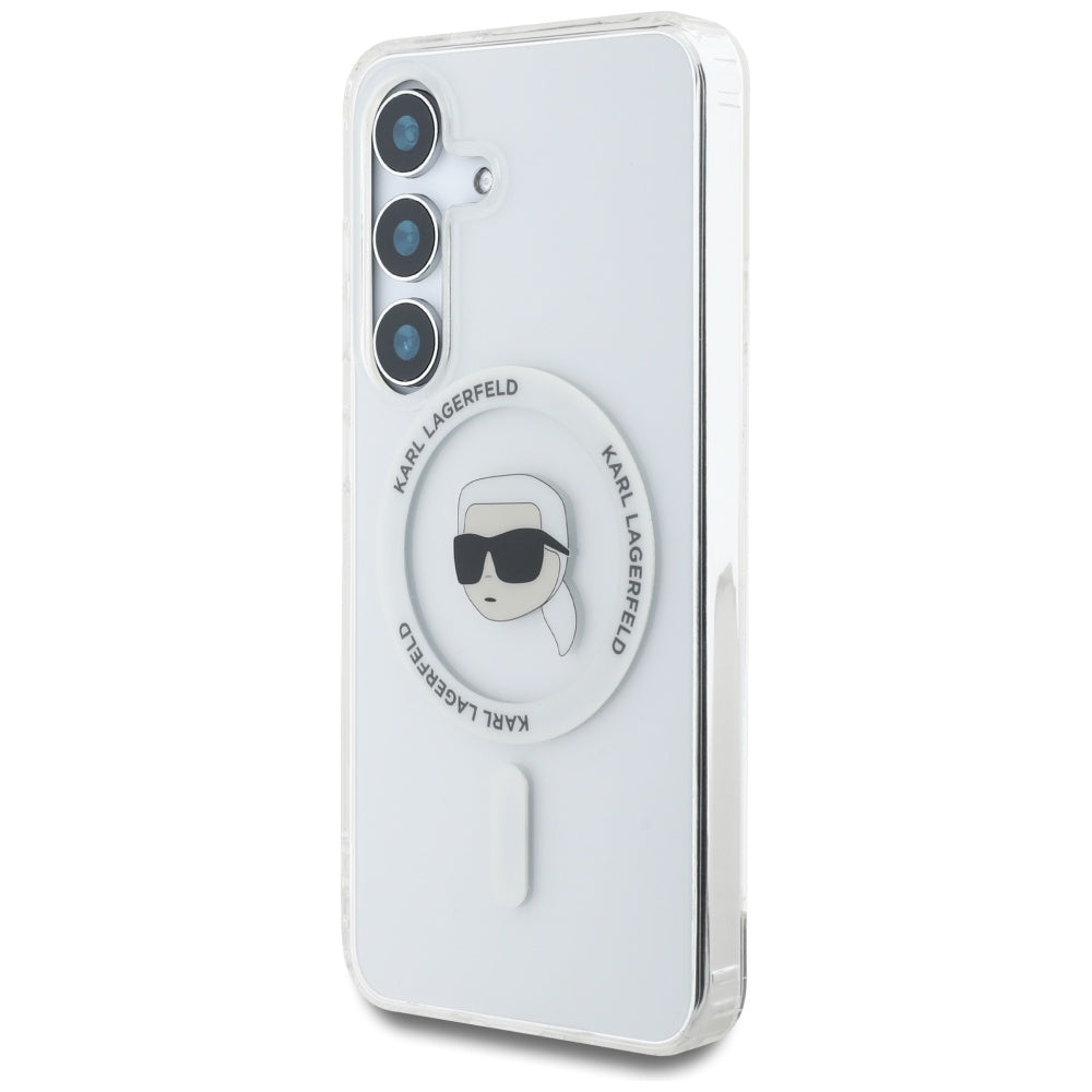 MagSafe-kotelo Samsung Galaxy S25 S931:lle, Karl Lagerfeld, IML Karl's Head, Valkoinen