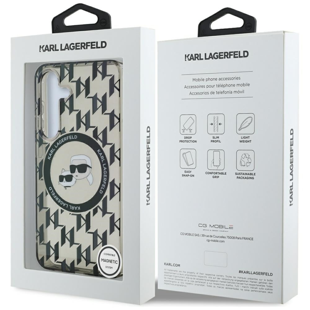 MagSafe-kotelo Samsung Galaxy S25 S931:lle, Karl Lagerfeld, IML Monogram Karl & Choupette's Heads, Musta