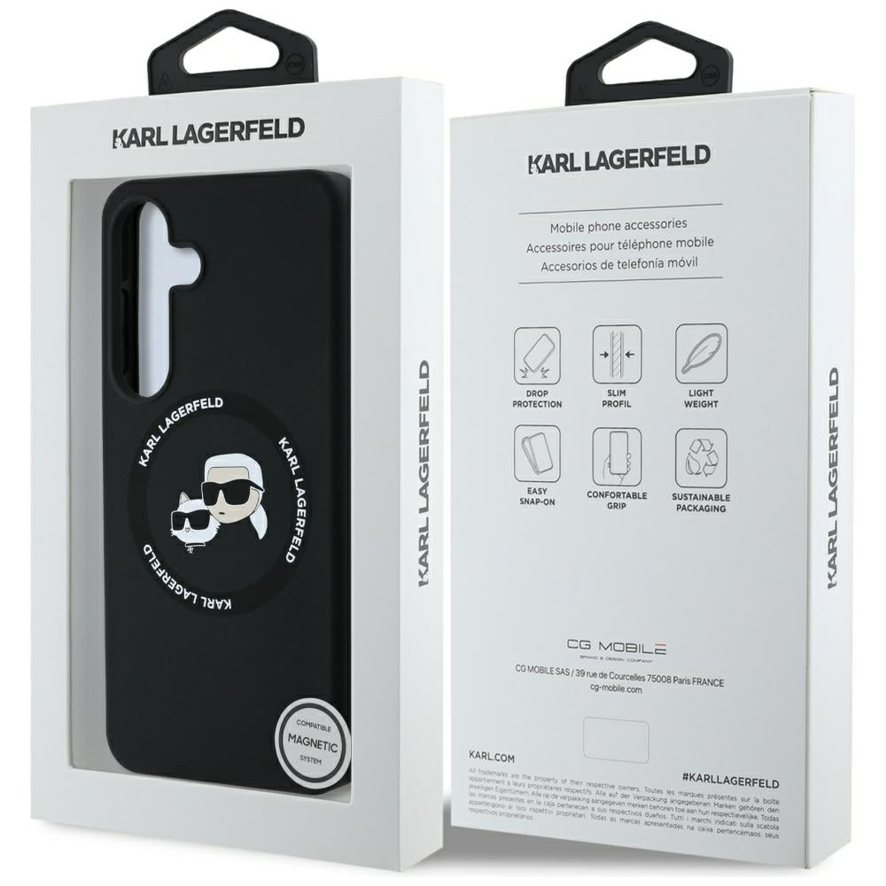 MagSafe-kotelo Samsung Galaxy S25 S931:lle, Karl Lagerfeld, Silicone Double Heads, Musta