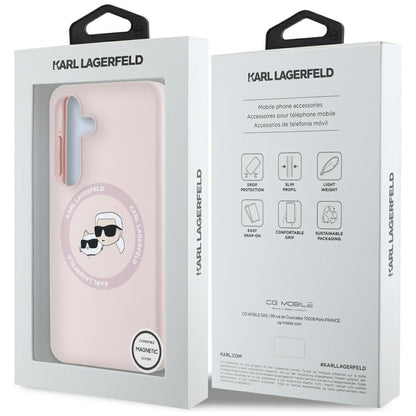 MagSafe-kotelo Samsung Galaxy S25 S931:lle, Karl Lagerfeld, Silicone Double Heads, Pinkki