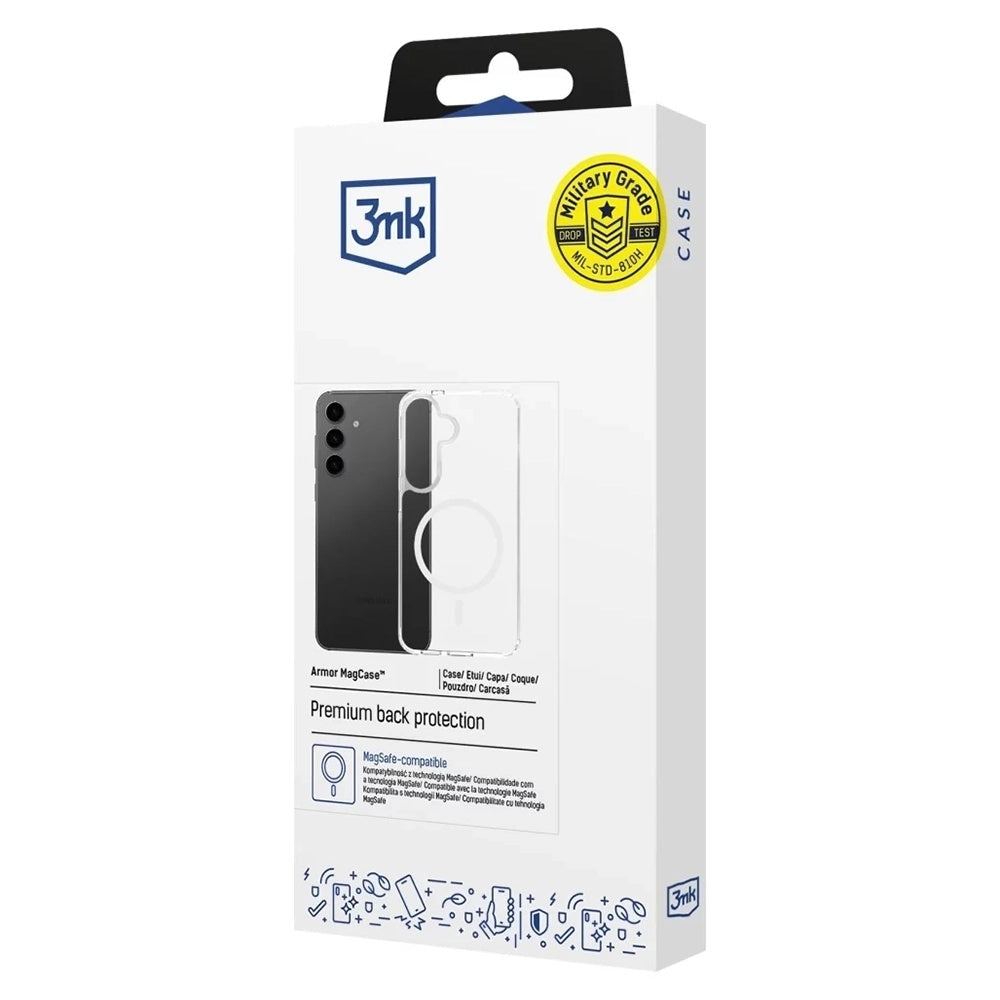 MagSafe Case for Samsung Galaxy S25 S931 / S24 S921, 3MK, Armor MagCase, Transparent