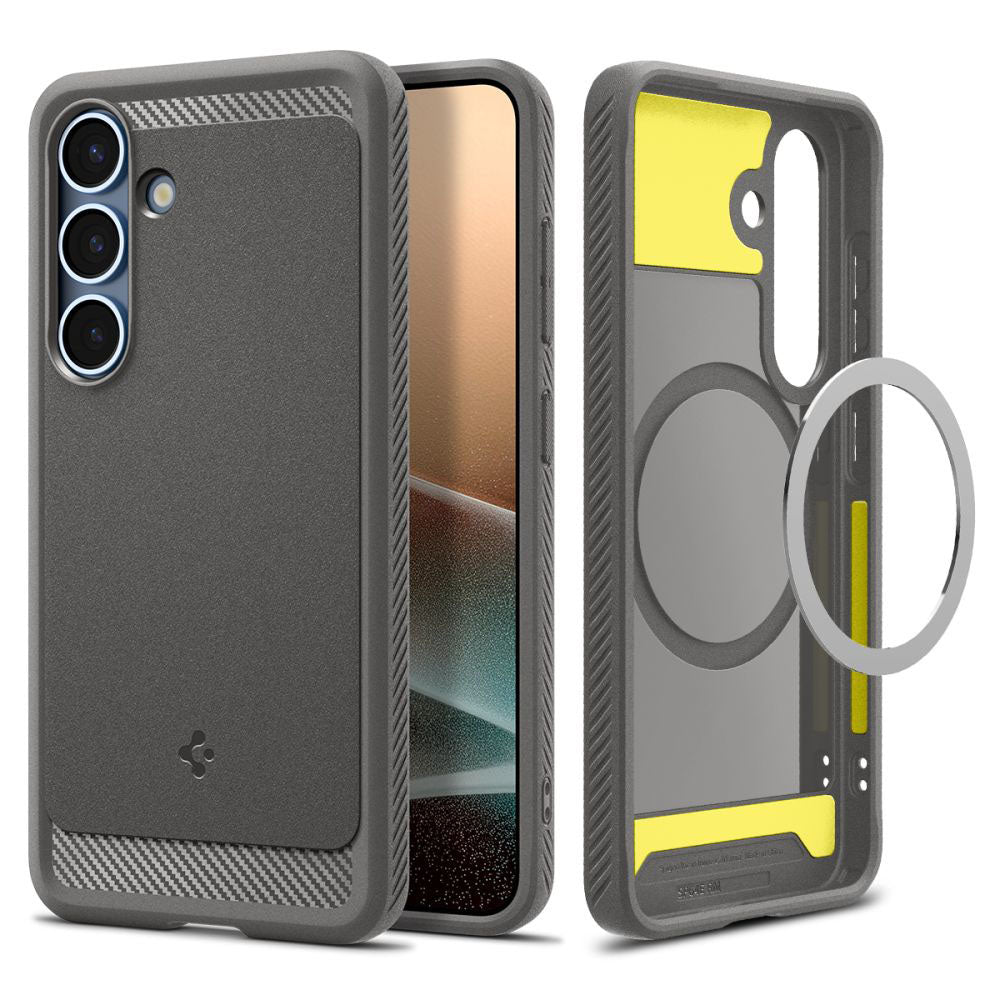 MagSafe-kotelo Samsung Galaxy S25 S931:lle, Spigen, Rugged Armor, Harmaa ACS08999
