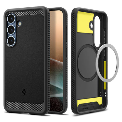 MagSafe-kuori Samsung Galaxy S25 S931:lle, Spigen, Rugged Armor, Matta Musta ACS08998