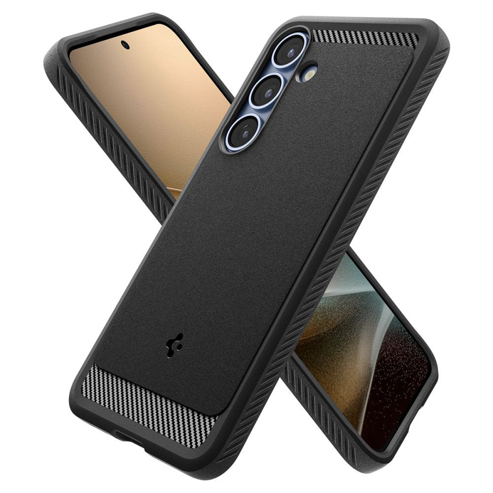 MagSafe-kuori Samsung Galaxy S25 S931:lle, Spigen, Rugged Armor, Matta Musta ACS08998