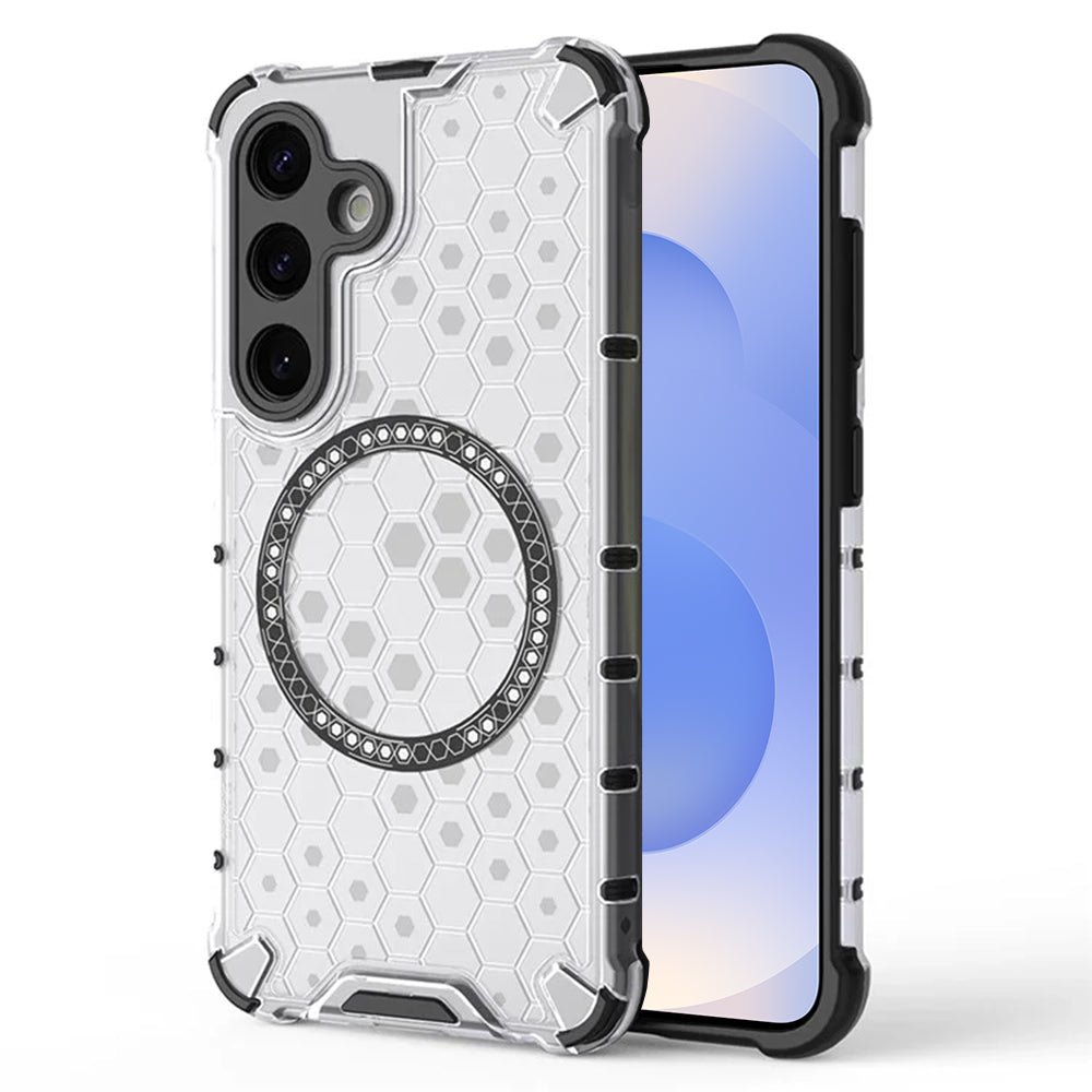 MagSafe-kuori Samsung Galaxy S25 S931:lle, Techsuit, HoneyComb Shield, Valkoinen