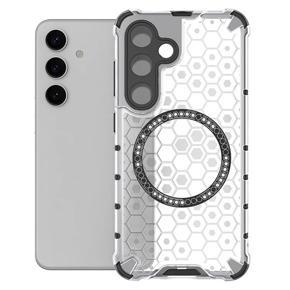 MagSafe-kuori Samsung Galaxy S25 S931:lle, Techsuit, HoneyComb Shield, Valkoinen