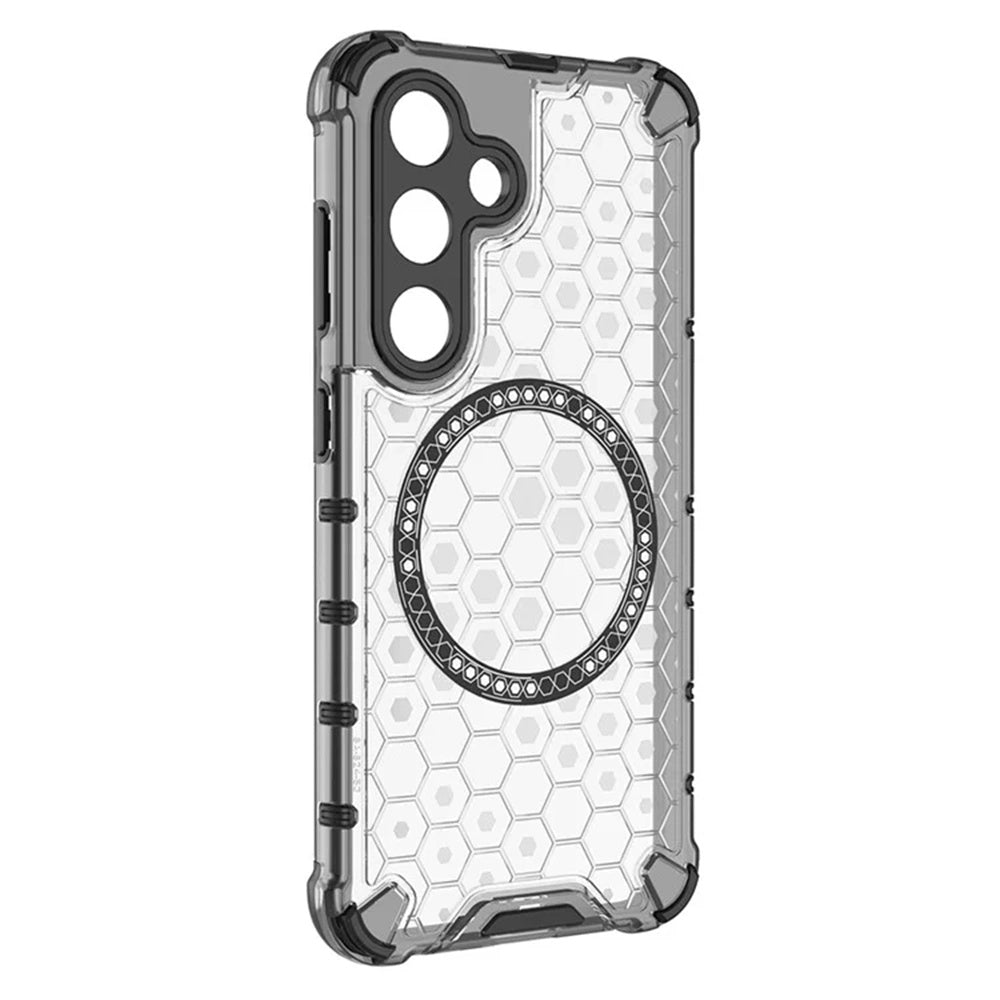 MagSafe-kuori Samsung Galaxy S25 S931:lle, Techsuit, HoneyComb Shield, Valkoinen